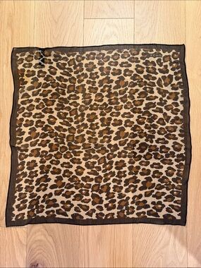 Echo Leopard-Print Silk Square Scarf in Brown and Tan
